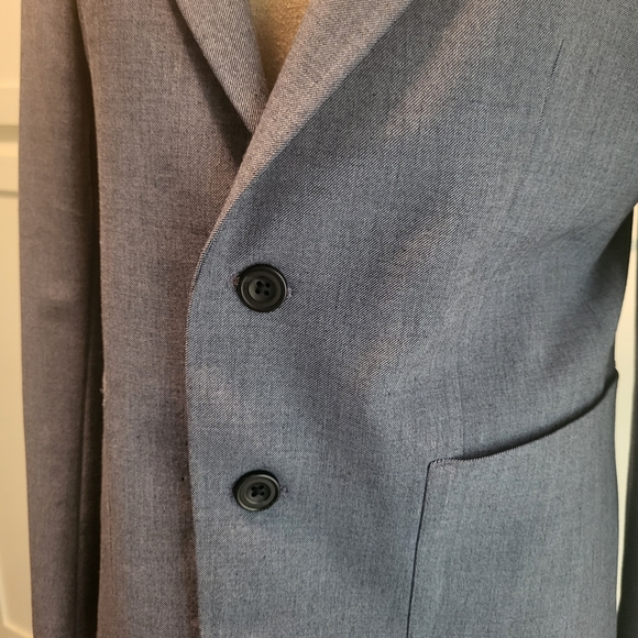 Blue textured two button relaxed fit Zara mens nwot blazer size 36 - Picture 4 of 14
